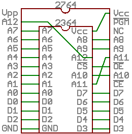 circuit diagram of 2332/2364 ROM-dump adapter